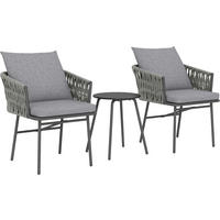 Outsunny Rattan Bistroset grau Polyethylen B/H/L: ca. 58x69x63 cm Rattan_Bistroset - grau (63,00/58,00/69,00cm) - Outsunny