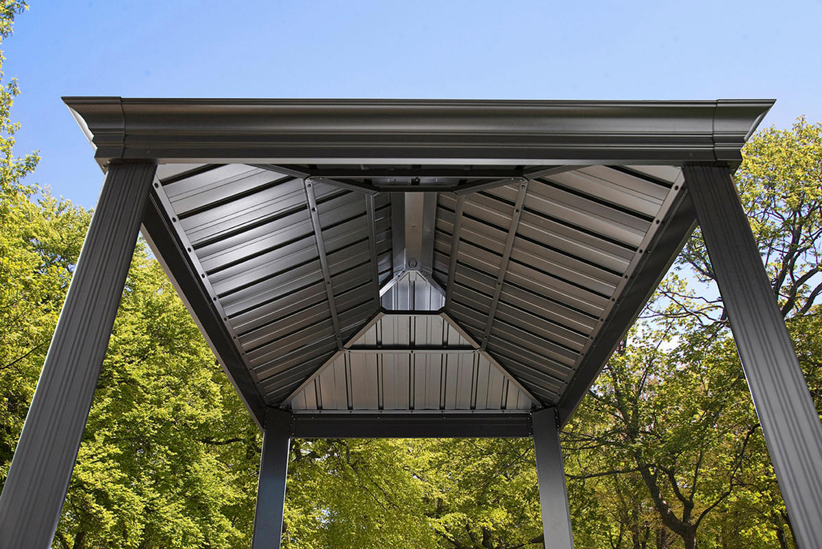 Sojag Pavillon Messina BBQ anthrazit Stahl B/H/L: ca. 292x262x179 cm Messina BBQ - anthrazit (179,00/292,00/262,00cm) - Sojag