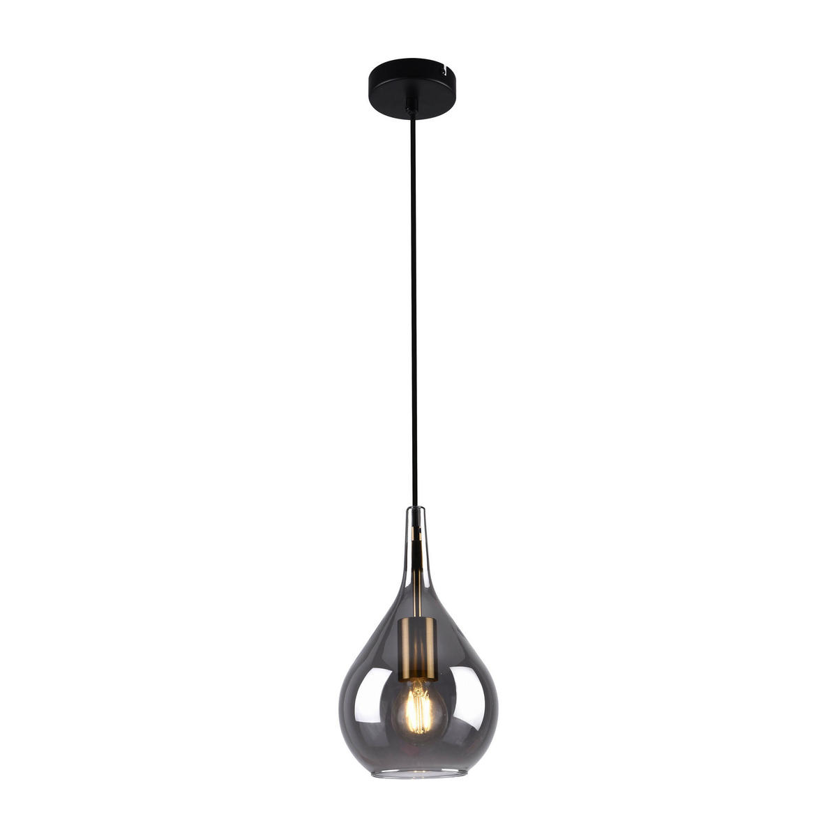 Näve Leuchten Pendelleuchte schwarz Glas Metall B/H/T/D: ca. 20x150x20x20 cm E27 1 Brennstellen GOTA - schwarz (20,00/150,00/20,00cm) - Näve Leuchten