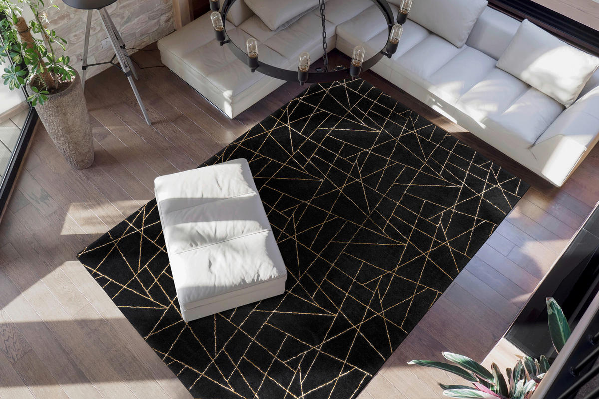 360Living Teppich Bijou gold B/L: ca. 120x170 cm Bijou - gold/schwarz (120,00/170,00cm) - 360Living