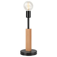 Lamkur Tischlampe schwarz Holz Stahl B/H/L: ca. 19x17x44 cm E27 1 Brennstellen Orazio - schwarz (44,00/19,00/17,00cm) - Lamkur