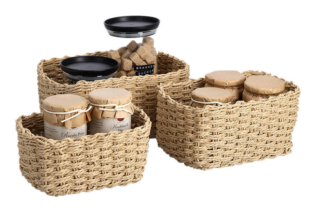 Zeller Aufbewahrungskorb-Set natur Papiergeflecht Aufbewahrungskorb-Set_3tlg. - natur - Zeller
