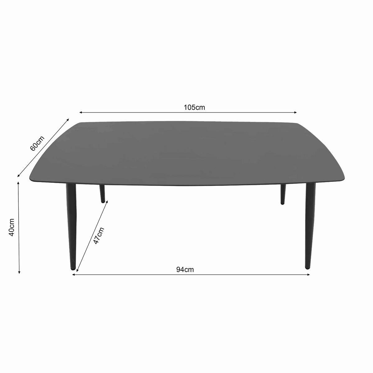 POCOline Gartentisch Lara schwarz Stahlrohr B/H/L: ca. 60x40x105 cm Lara - schwarz (105,00/60,00/40,00cm) - POCOline