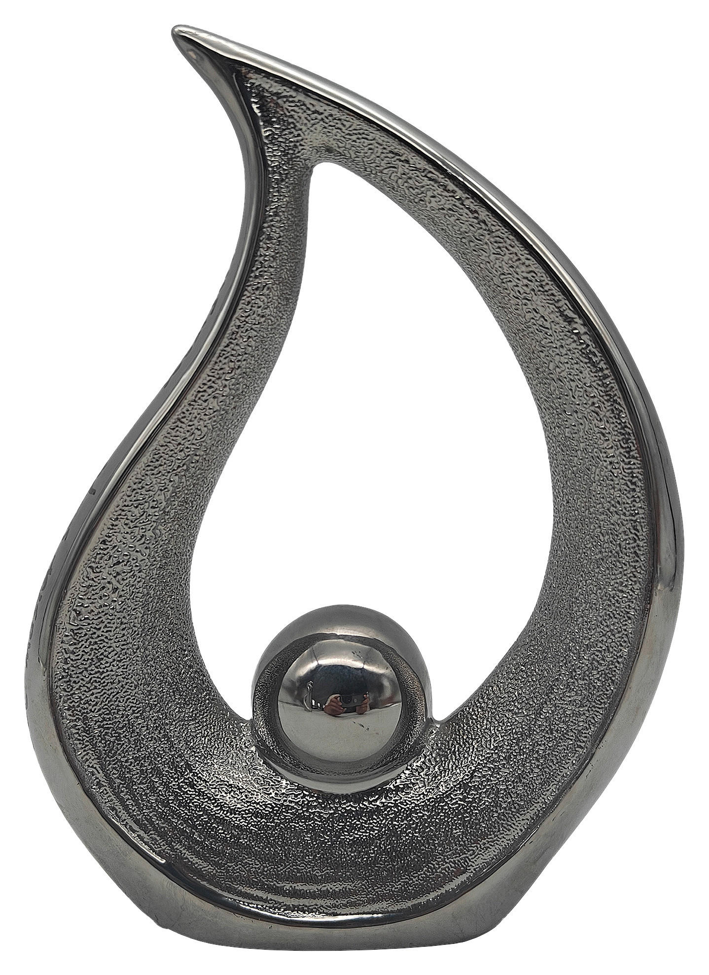 POCOline Deko-Herz silber Porzellan B/H/L: ca. 4,5x20,3x14,8 cm Deko-Element - silber (14,80/4,50/20,30cm) - POCOline