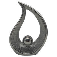 POCOline Deko-Herz silber Porzellan B/H/L: ca. 4,5x20,3x14,8 cm Deko-Element - silber (14,80/4,50/20,30cm) - POCOline