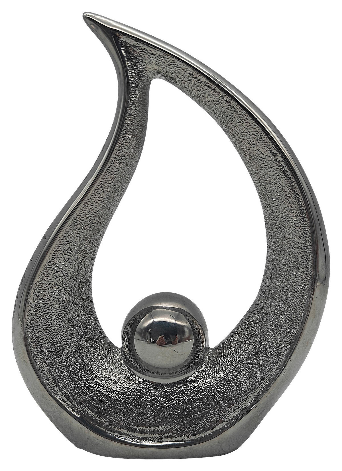 POCOline Deko-Herz silber Porzellan B/H/L: ca. 4,5x20,3x14,8 cm Deko-Element - silber (14,80/4,50/20,30cm) - POCOline