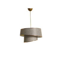 Opviq Pendelleuchte gold beige Stoff Metall B/H/L: ca. 32x70x32 cm E27 1 Brennstellen Barette - beige/gold (32,00/32,00/70,00cm) - Opviq