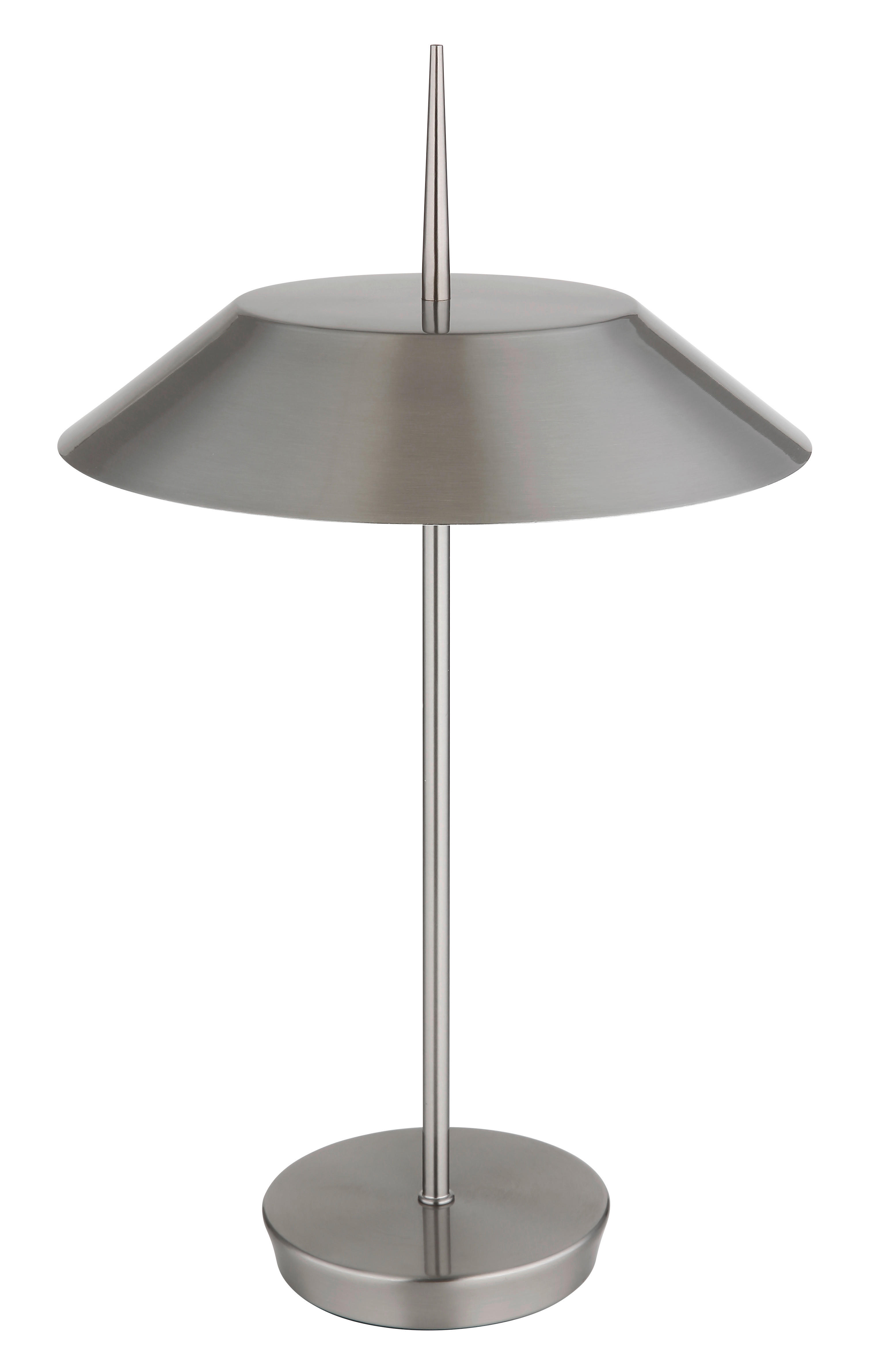 GLOBO Tischleuchte BRENLOR 21032N nickel Textil Metall H/D: ca. 52x30 cm E27 2 Brennstellen BRENLOR - nickel (30,00/52,00cm) - GLOBO