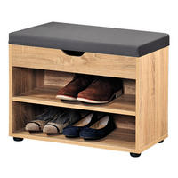 Kesper Schuhschrank mit Sitzkissen Eiche Spanplatte B/H/L: ca. 30x45x60 cm Schuhschrank_mit_Sitzkissen - Eiche/grau (60,00/30,00/45,00cm) - Kesper