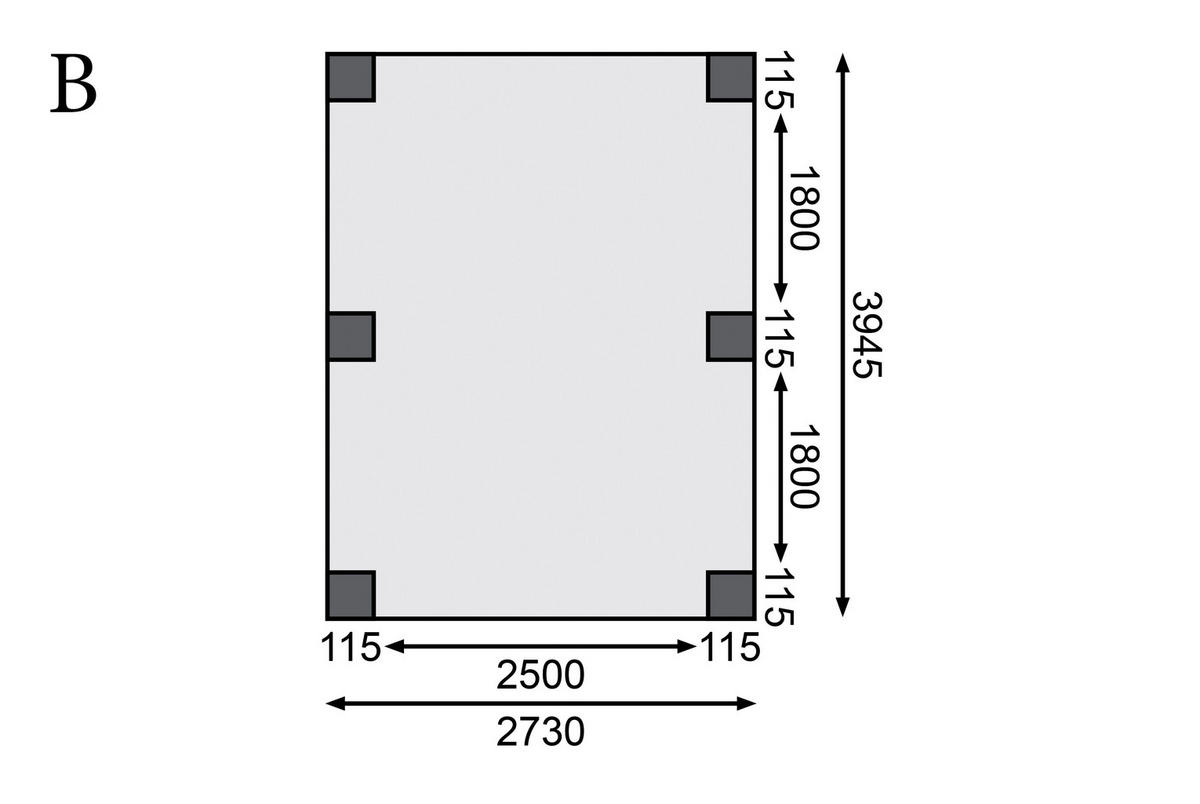 Karibu Carport Classic 1A B/H/T: ca. 318x234x480 cm Classic 1A - natur (318,00/234,00/480,00cm) - Karibu