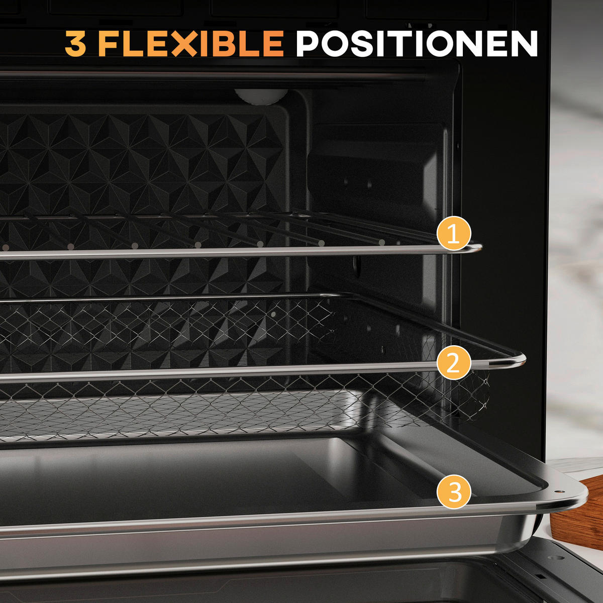 HOMCOM Küchengerät schwarz Edelstahl B/H/L: ca. 37,7x36x34,5 cm Minibackofen - schwarz (34,50/37,70/36,00cm) - HOMCOM