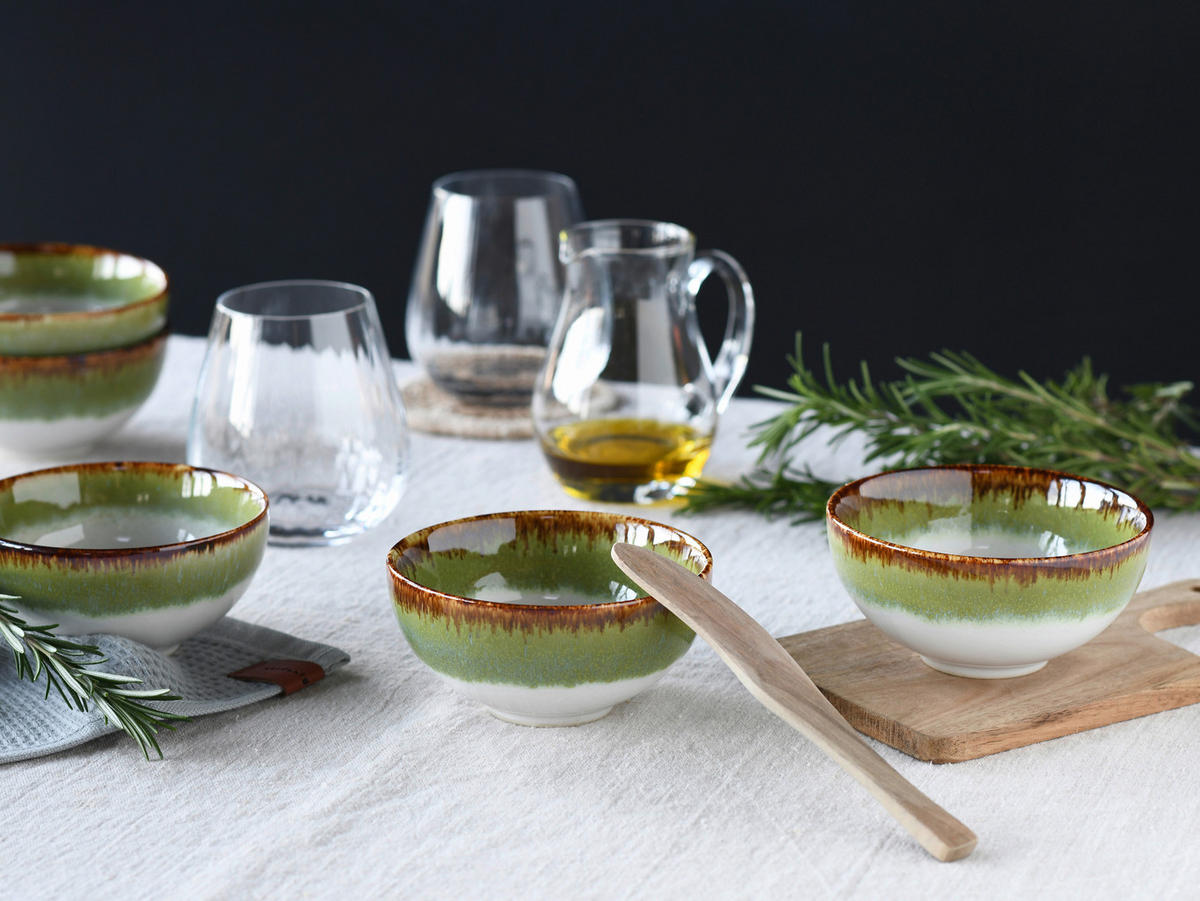 CreaTable Dipschalen-Set Cascade grün Steinzeug Cascade - grün - CreaTable