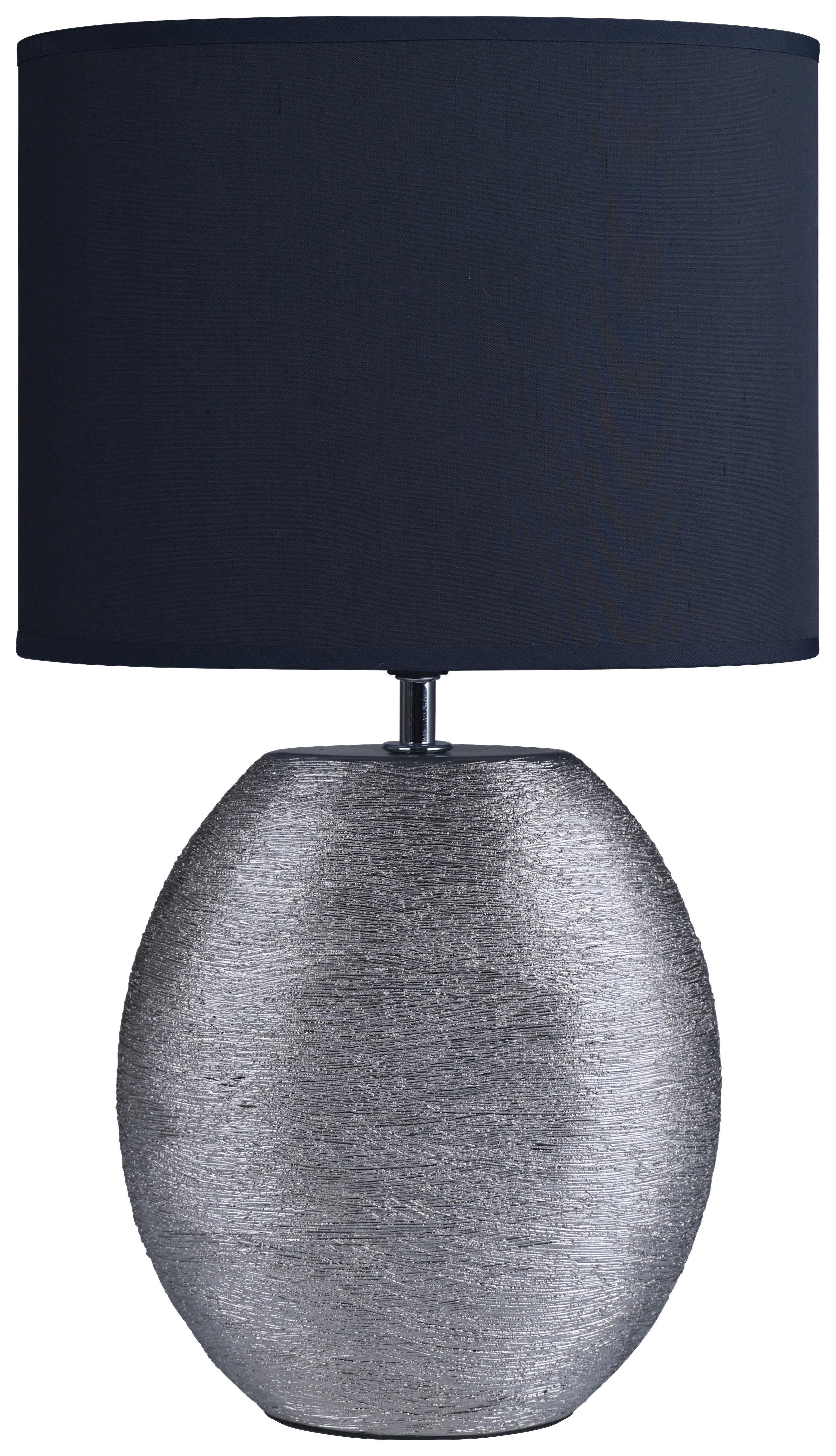 POCOline Keramik_Tischleuchte grau silber Keramik B/H/L: ca. 15x45x26 cm E14 1 Brennstellen Tischleuchte-Keramik_Anouk - silber/grau (26,00/15,00/45,00cm) - POCOline