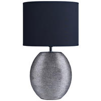 POCOline Keramik_Tischleuchte grau silber Keramik B/H/L: ca. 15x45x26 cm E14 1 Brennstellen Tischleuchte-Keramik_Anouk - silber/grau (26,00/15,00/45,00cm) - POCOline