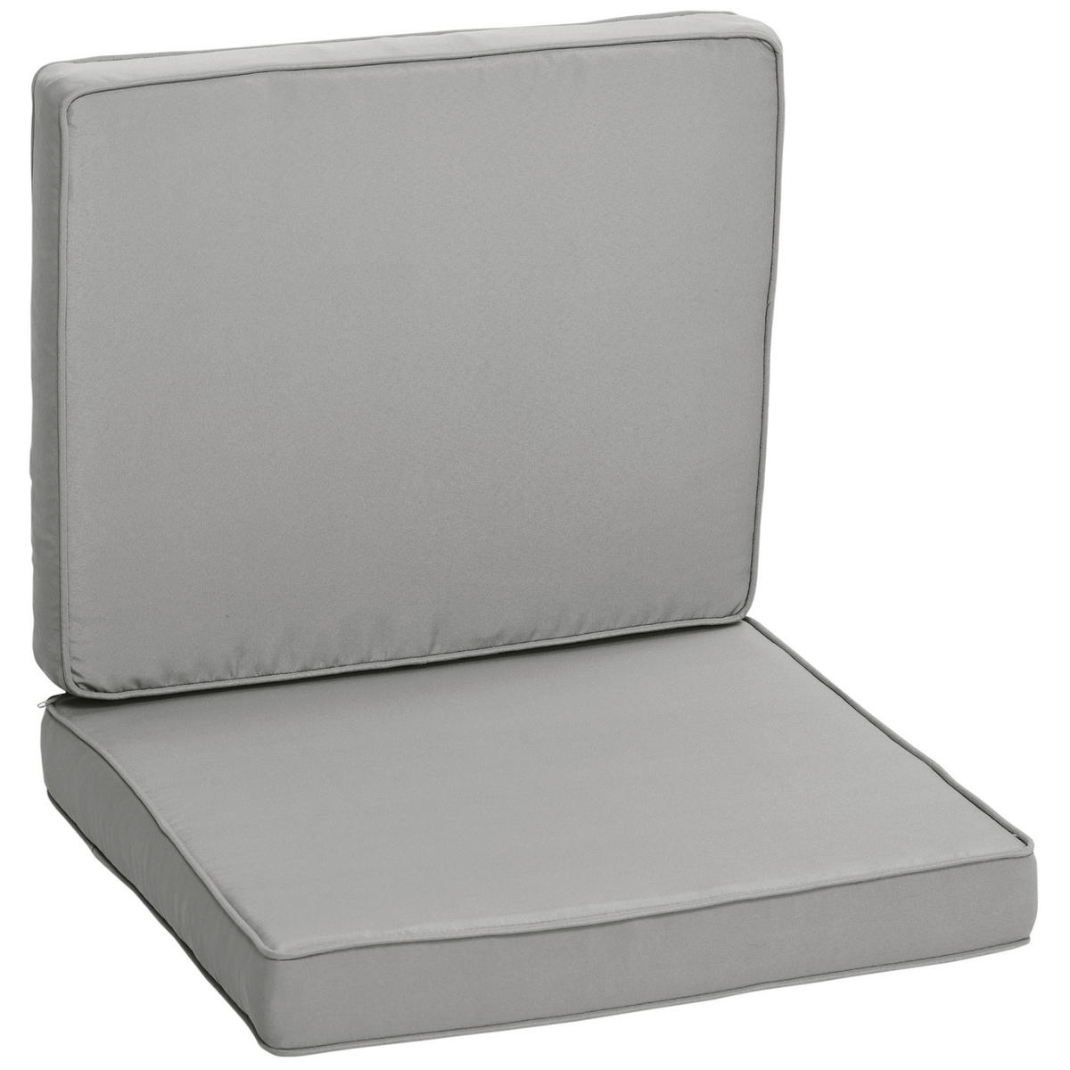 Outsunny Sitzkissen-Set hellgrau Polyester B/H/L: ca. 52x7x56 cm Sitzkissen-Set - hellgrau (56,00/52,00/7,00cm) - Outsunny