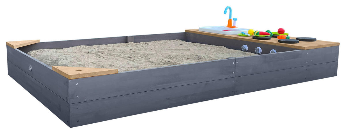 AXI Sandkasten Kelly grau B/H/L: ca. 115x22x180 cm Kelly - braun/grau (180,00/115,00/22,00cm) - AXI