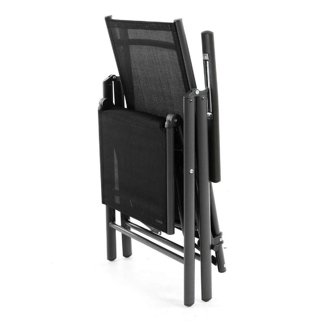 Thumbnail - VCM Klappsessel schwarz Textilene B/H/T: ca. 55x112x60 cm