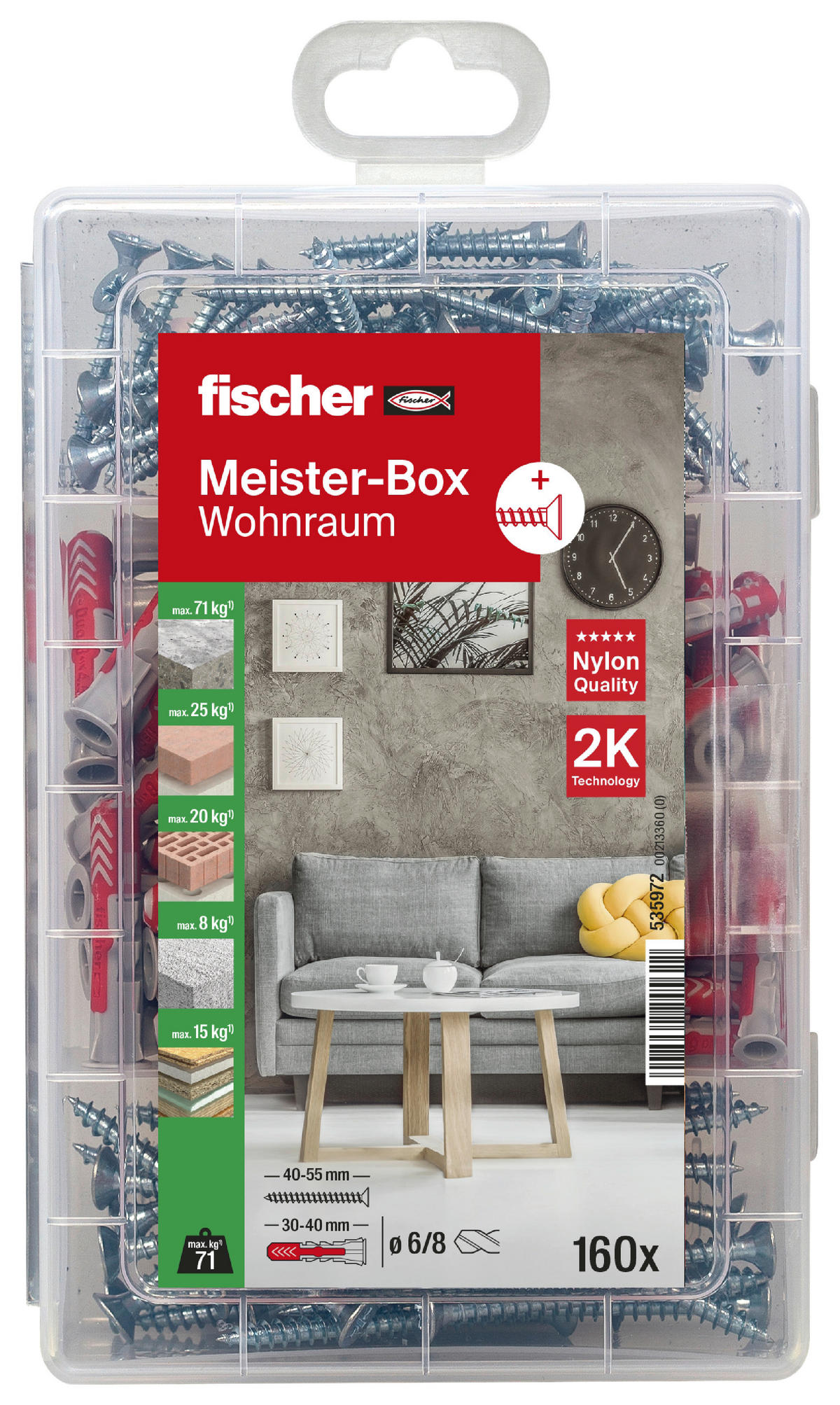 fischer Sortimentskasten 160 tlg. Dübel-/u.Schraubensortiment_160tlg. - fischer