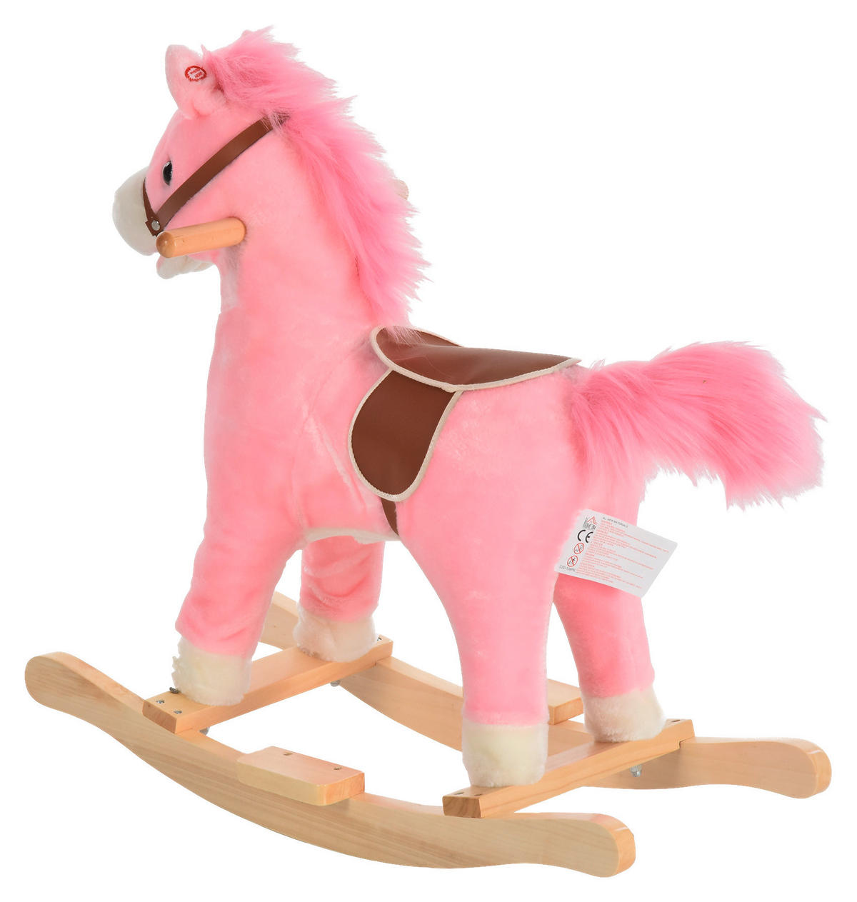 HOMCOM Kinder-Schaukelpferd B/H/L: ca. 32,5x61x65 cm Kinder_Schaukelpferd - rosa (65,00/32,50/61,00cm) - HOMCOM