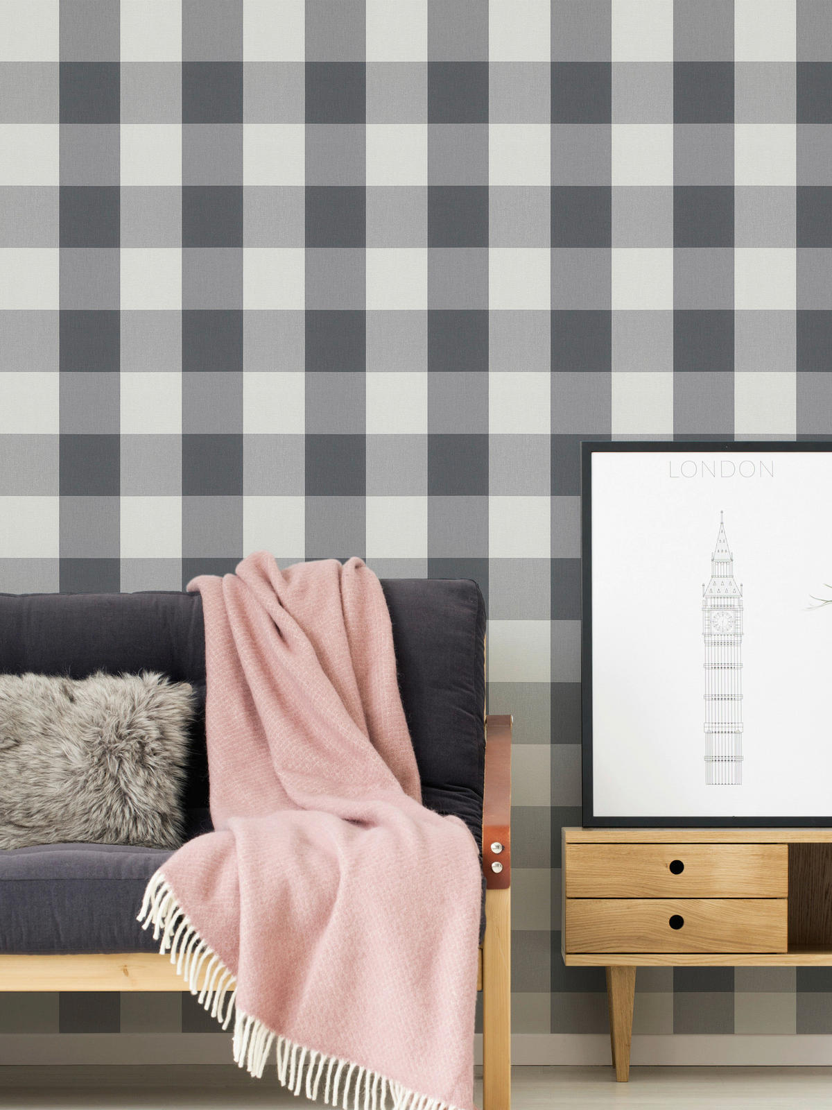 A.S.Creation Vliestapete Black & White Rauten grau B/L: ca. 53x1005 cm Black & White - grau (53,00/1005,00cm) - A.S.Creation