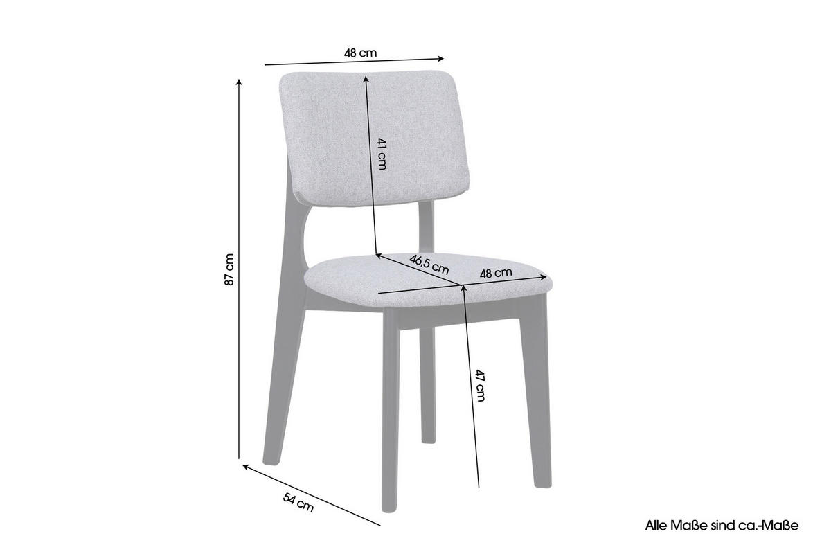 Stuhl ELSA schwarz grau Webstoff B/H/T: ca. 48x87x54 cm ELSA - schwarz/grau (48,00/87,00/54,00cm) - byLIVING