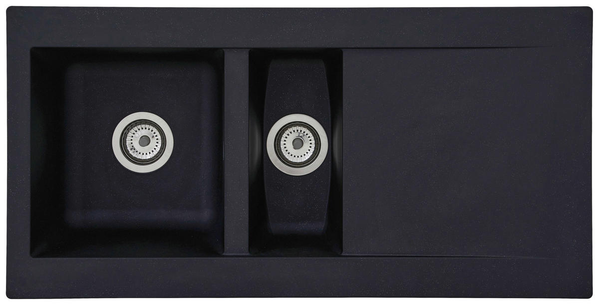 Respekta Einbauspüle Denver 1,5  100 x 50 S schwarz Mineralite B/H/T: ca. 100x20x50 cm Denver 1,5  100 x 50 S - schwarz (100,00/20,00/50,00cm) - Respekta