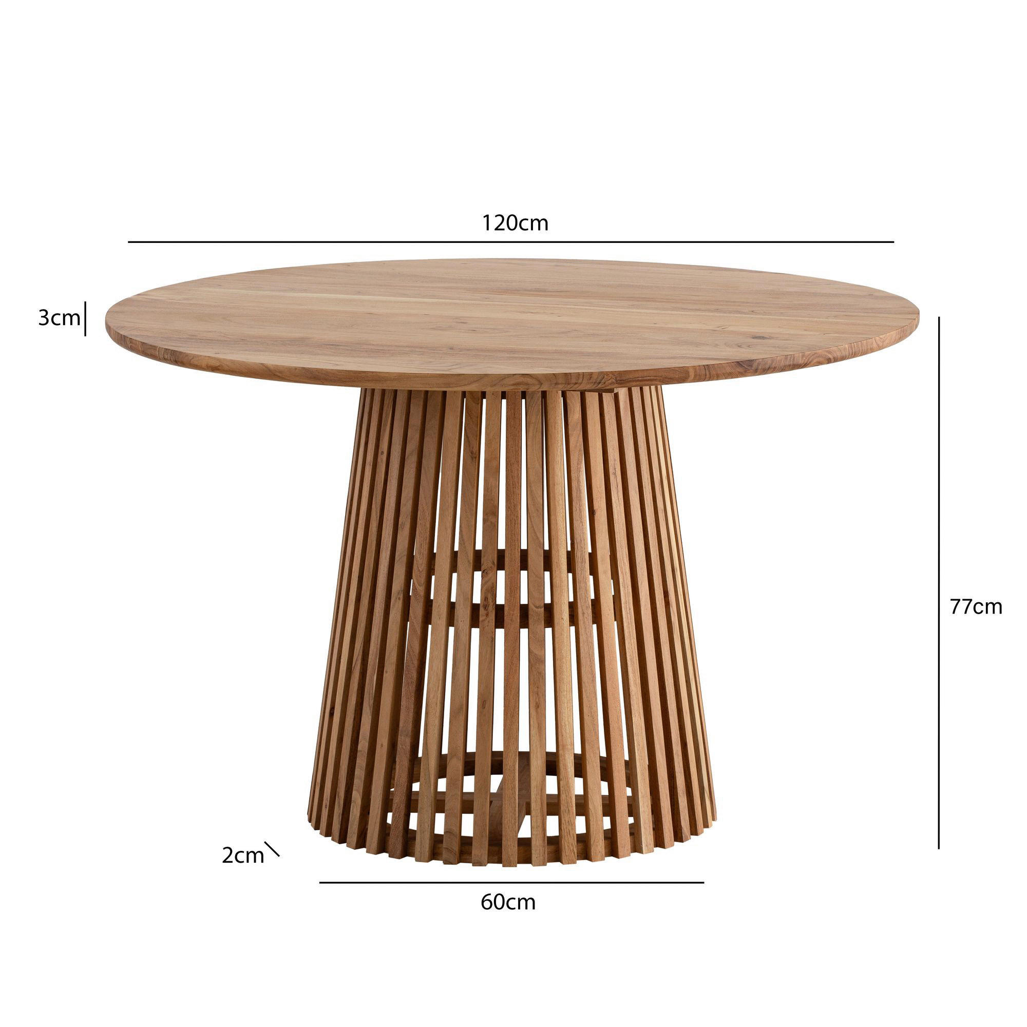 Esstisch B/H/T/D: ca. 120x77x120x120 cm Esszimmertisch - (120,00/77,00/120,00cm) - Wohnling