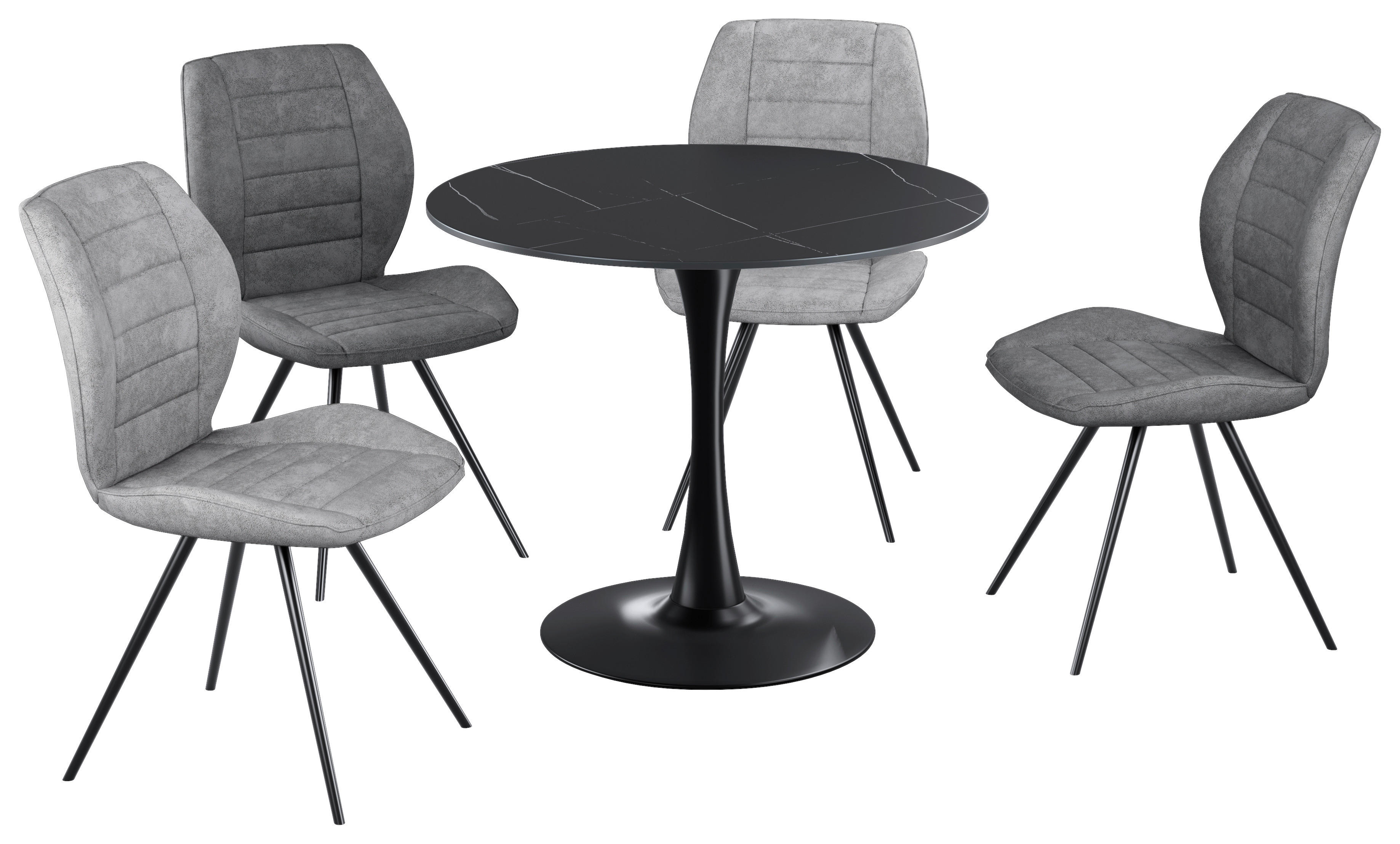 Esstisch Sevilla schwarz H/D: ca. 75x90 cm Sevilla - schwarz (90,00/75,00cm)