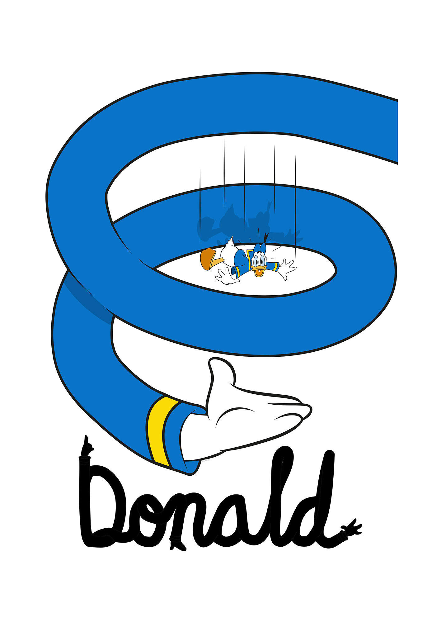 Komar Poster Donald Duck Spiral Disney B/L: ca. 50x70 cm günstig online kaufen