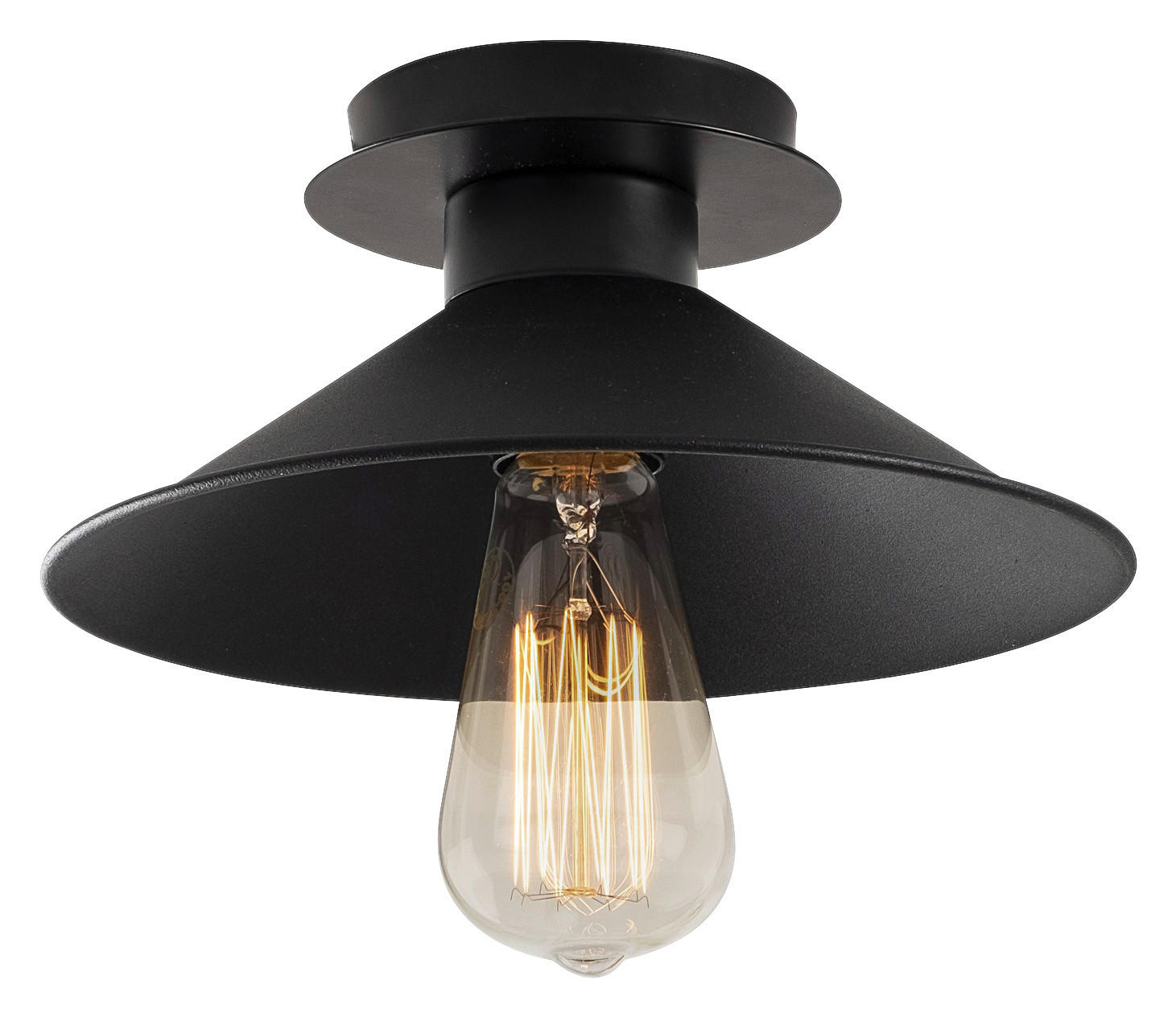 Opviq Deckenleuchte schwarz B/H/T/L/D: ca. 24x12x24x24x24 cm E27 1 Brennstellen Berceste - schwarz (24,00/24,00/12,00cm) - Opviq