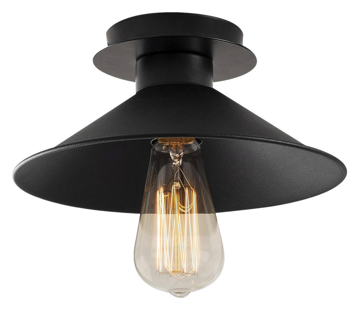 Opviq Deckenleuchte schwarz B/H/T/L/D: ca. 24x12x24x24x24 cm E27 1 Brennstellen Berceste - schwarz (24,00/24,00/12,00cm) - Opviq