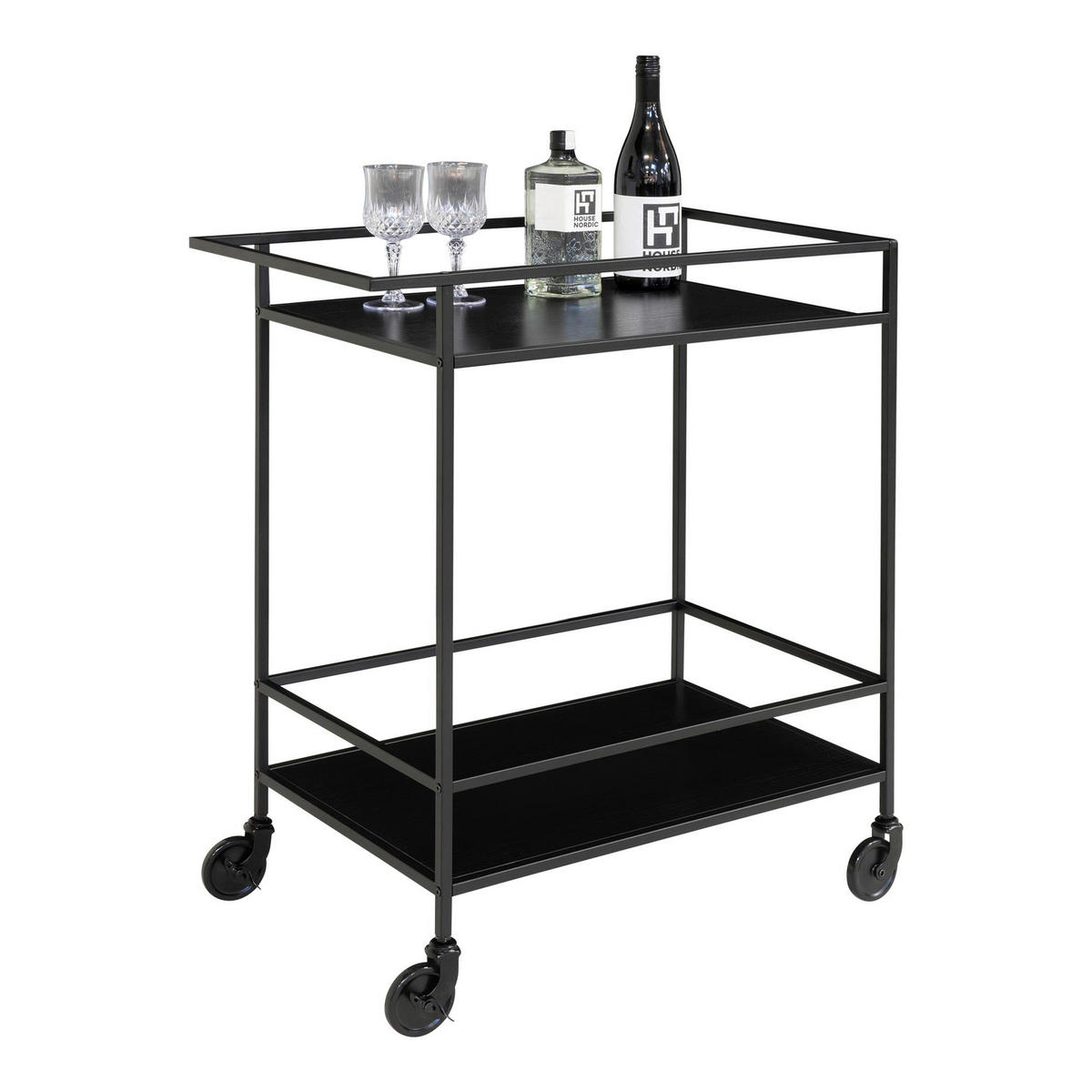 Servierwagen Vita schwarz Melamin B/H/L: ca. 68x79x40 cm Vita - schwarz (40,00/68,00/79,00cm)