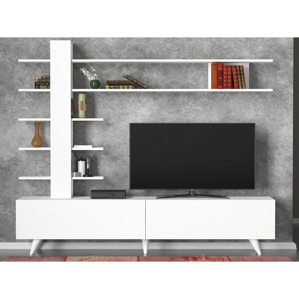 Thumbnail - Wohnwand Aleyna weiß B/H/T: ca. 180x161x32 cm