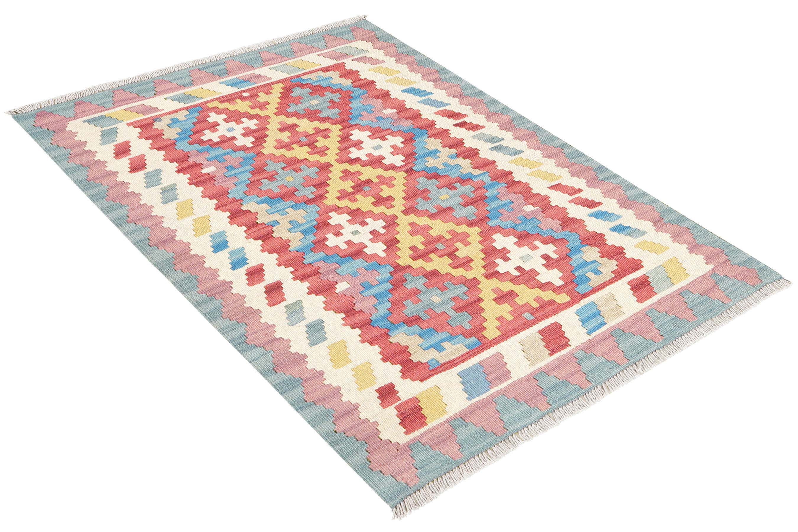 PersaTepp Teppich Kelim Gashgai beige B/H/L: ca. 85x1x119 cm Kelim Gashgai - beige/rot (119,00/85,00/1,00cm) - PersaTepp
