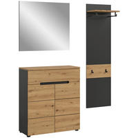 Garderobe Canu basaltgrau Nachbildung Artisan Nachbildung B/H/T: ca. 140x190x37 cm Canu - basaltgrau (140,00/190,00/37,00cm) - xonox.home