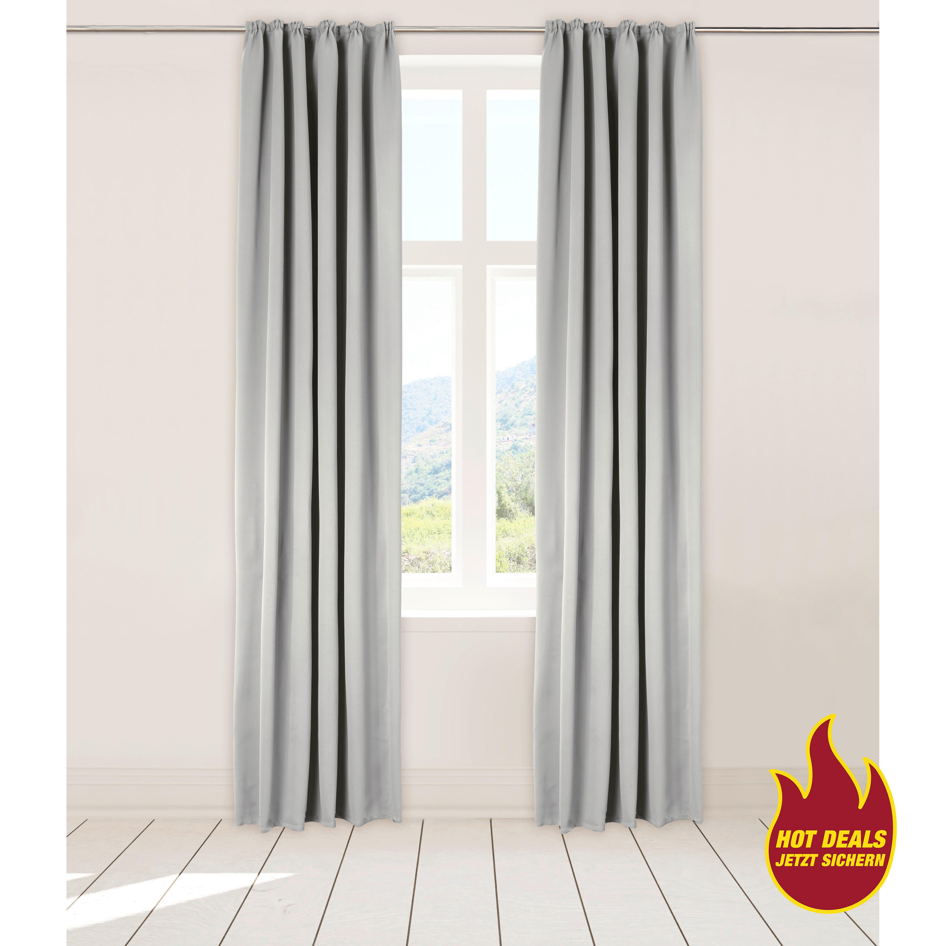 Verdunklungsvorhang Juna silber B/L: ca. 135x245 cm Juna - silber (135,00/245,00cm) - POCOline