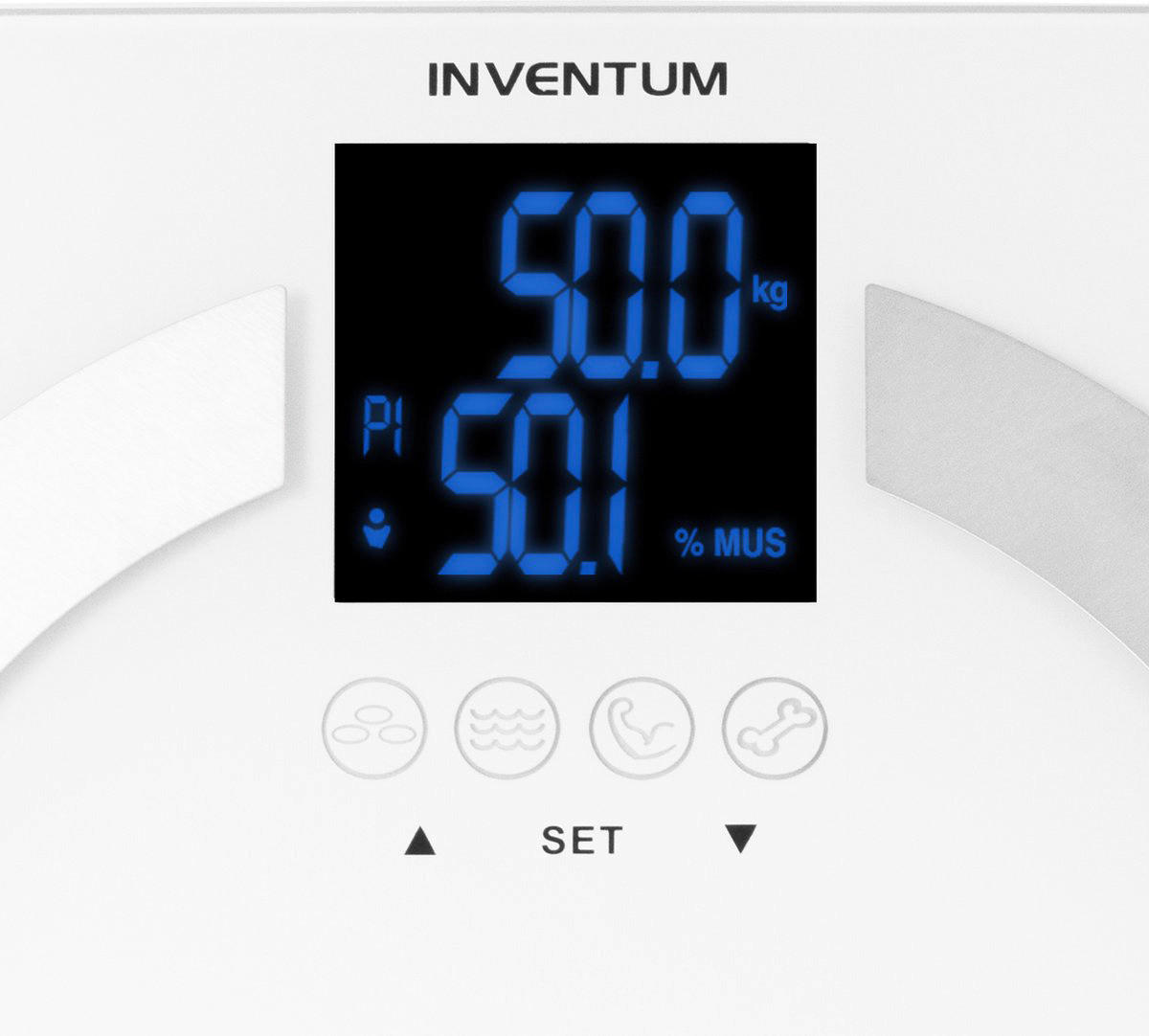 Inventum Personenwaage weiß Edelstahl Körperanalysewaage PW720BG - weiß - Inventum
