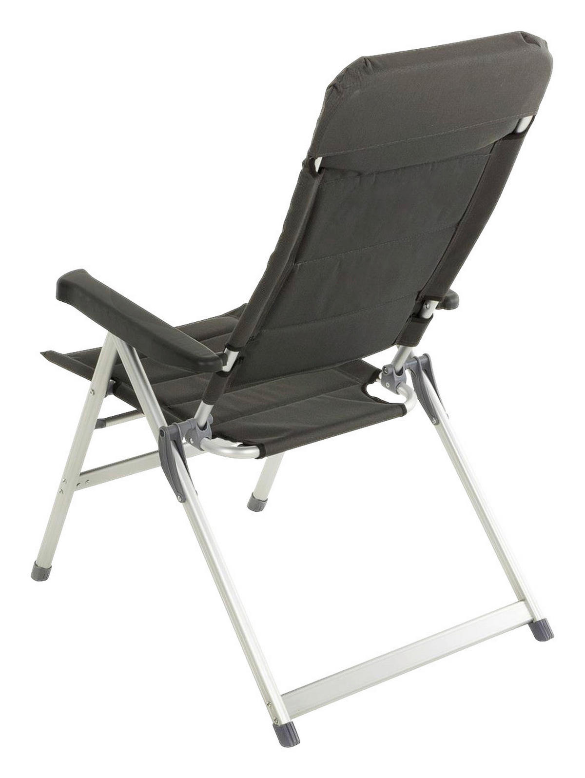 VCM Garten-Klappstuhl schwarz Polyester B/H/T: ca. 63x122x58 cm Klappstuhl_Hochlehner - hellgrau/schwarz (63,00/122,00/58,00cm) - VCM