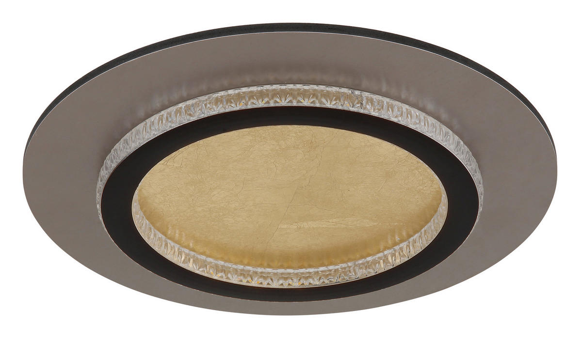 GLOBO LED-Deckenleuchte gold klar mattschwarz Kunststoff Metall H/D: ca. 5,5x35 cm 1 Brennstellen JAYDEN - gold/klar (35,00/5,50cm) - GLOBO