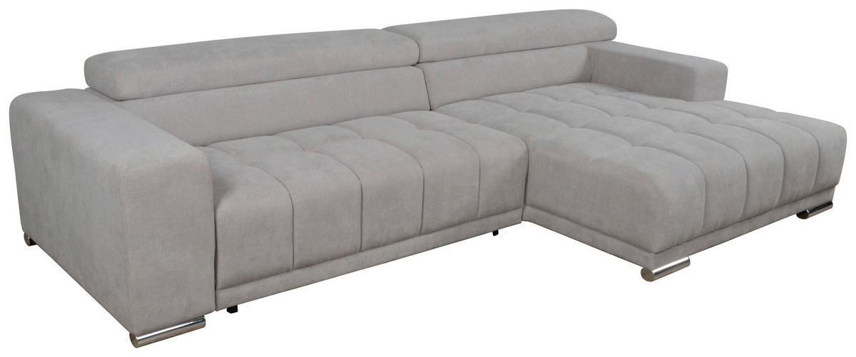 Ecksofa hellgrau Microfaser B/H/T: ca. 310x95x171 cm Rico_0_(2SL-OTR)_Ecksofa - hellgrau/Chrom (310,00/95,00/171,00cm)
