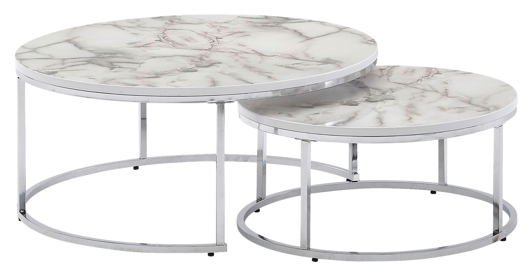 Couchtisch 2er-Set. silber B/H/T: ca. 80x36x80 cm 2er-Set. - silber (80,00/36,00/80,00cm) - Wohnling