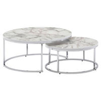 Couchtisch 2er-Set. silber B/H/T: ca. 80x36x80 cm 2er-Set. - silber (80,00/36,00/80,00cm) - Wohnling