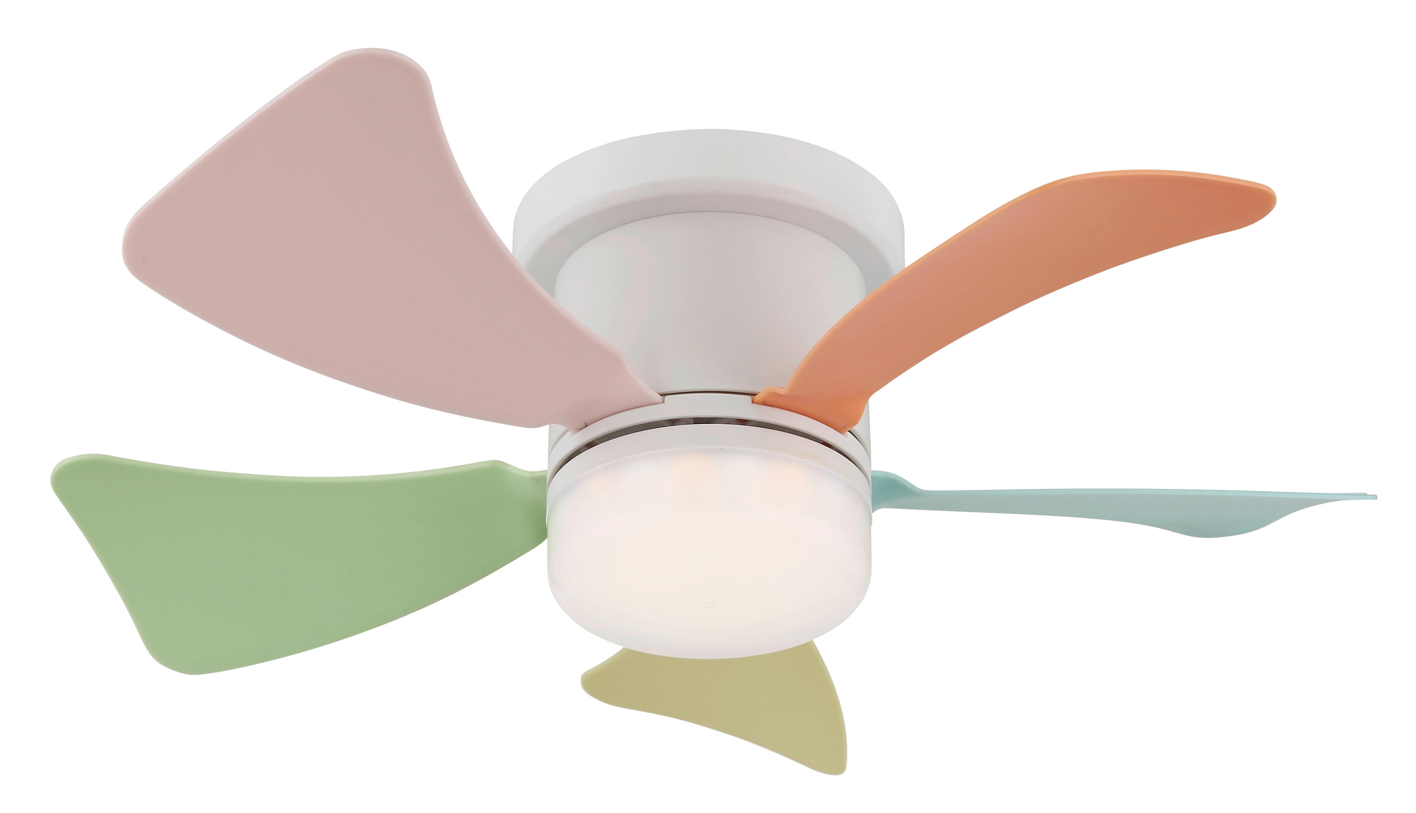 GLOBO Deckenventilator bunt weiß Opal H/D: ca. 13x40,6 cm max. 10 W Hines - weiß/bunt (40,60/13,00cm) - GLOBO