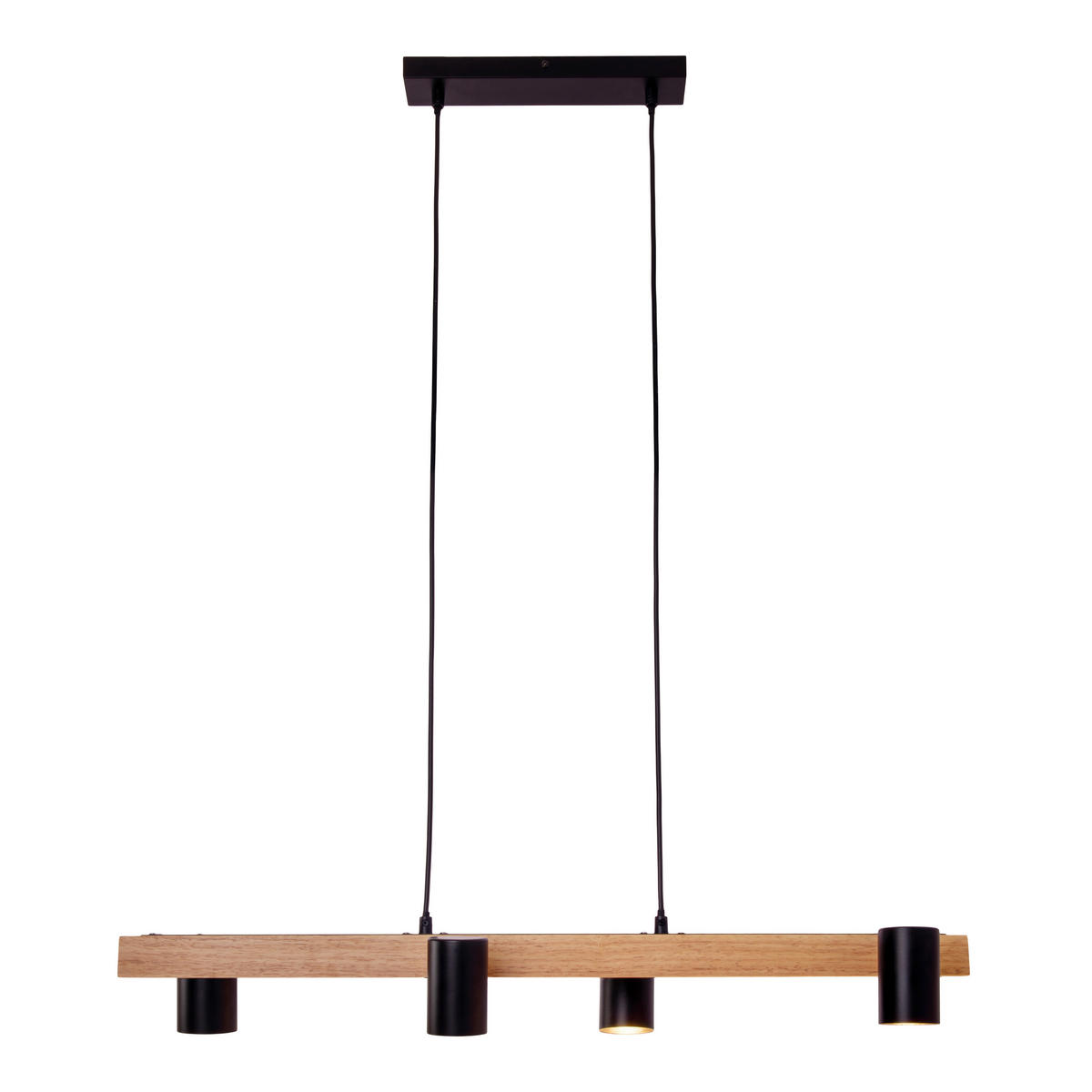 Näve Leuchten Pendelleuchte 7094522 schwarz Holz Metall B/H/T: ca. 24x120x80 cm GU10 4 Brennstellen Frida - schwarz (24,00/120,00/80,00cm) - Näve Leuchten