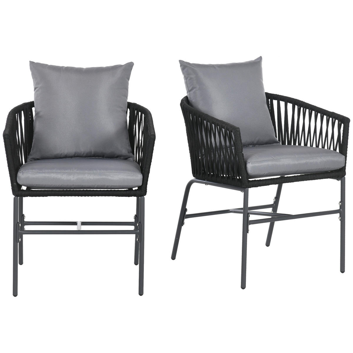 Outsunny Gartenstuhl dunkelgrau Polyester B/H/L: ca. 60x57x71 cm Gartenstühle - dunkelgrau (71,00/60,00/57,00cm) - Outsunny