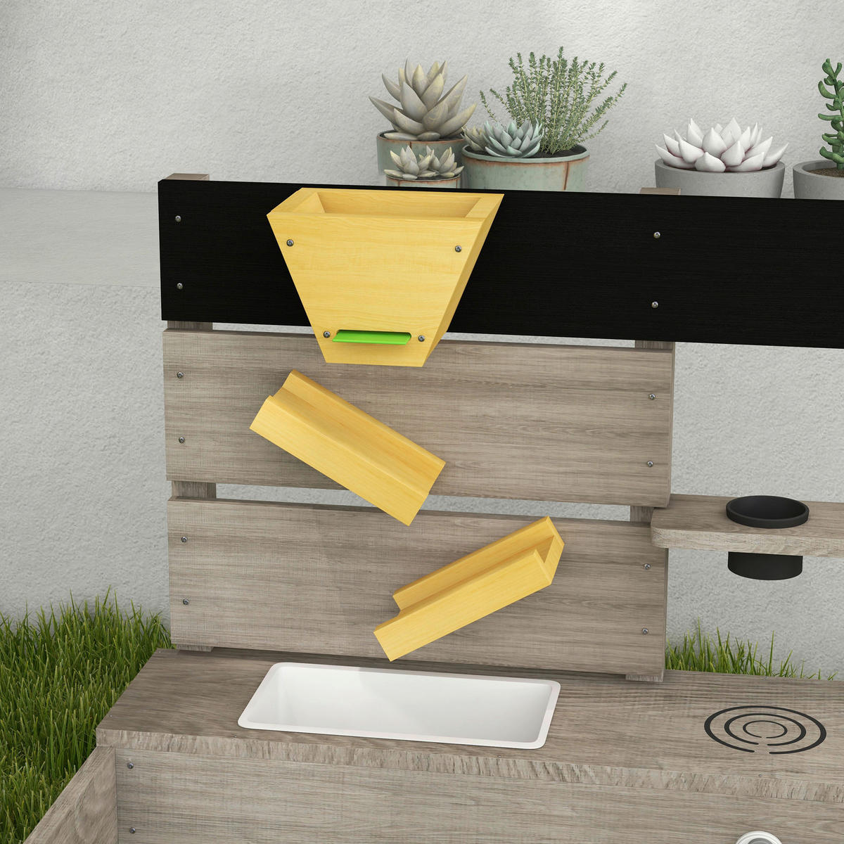 Outsunny Sandkasten grau Sandkasten - grau - Outsunny