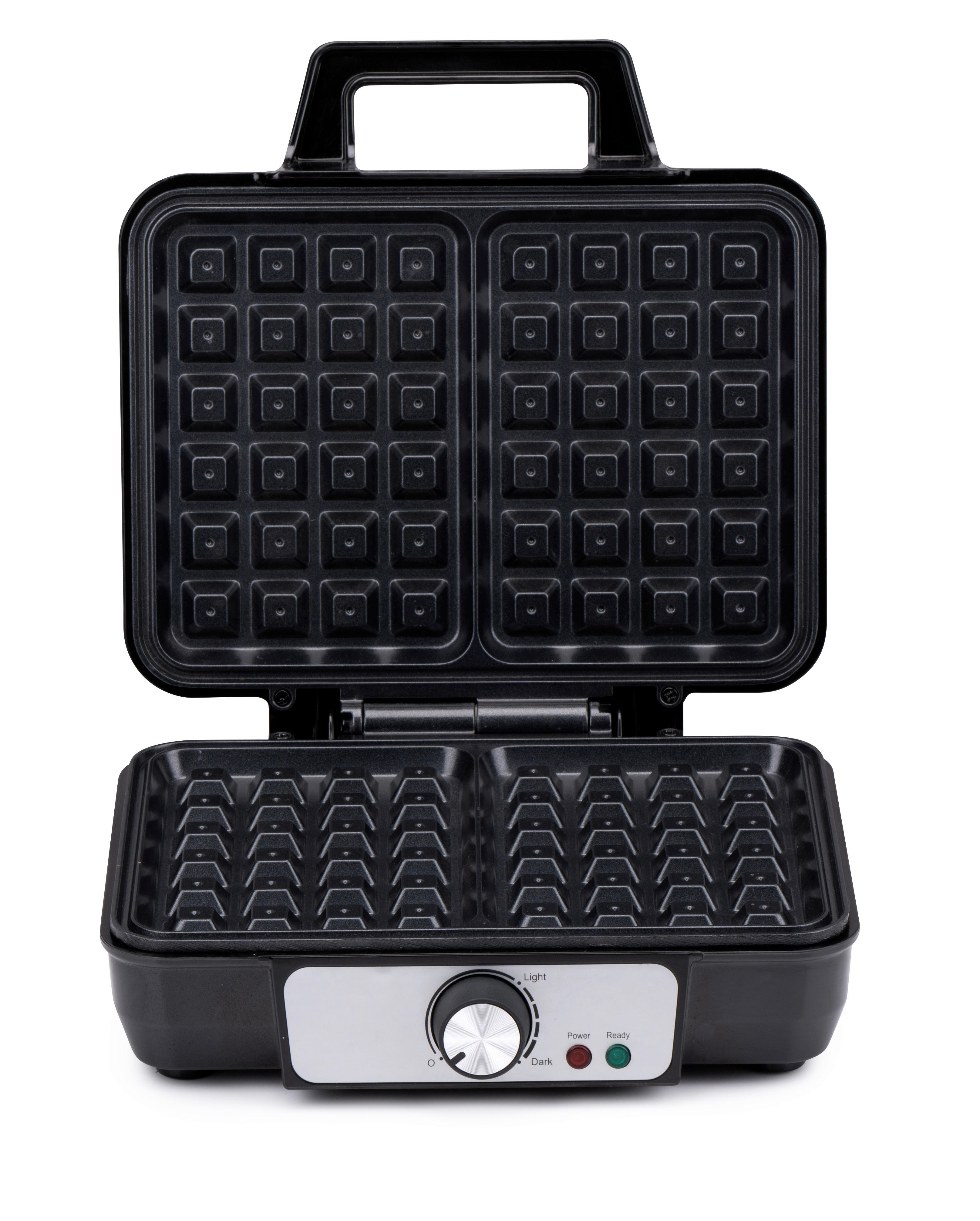 Alpina Waffelautomat schwarz Alu B/H/L: ca. 24x10x24 cm Belgisches_Doppel-Waffeleisen - schwarz (24,00/24,00/10,00cm) - Alpina