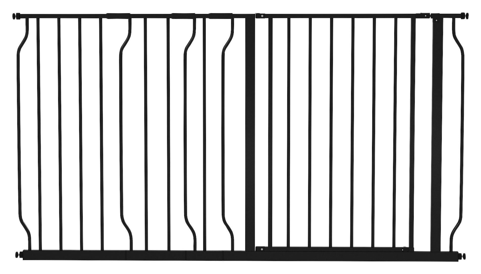 PawHut Schutzgitter schwarz Kunststoff B/H/L: ca. 3x76x145 cm Schutzgitter - schwarz (145,00/3,00/76,00cm) - PawHut