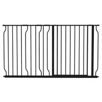 PawHut Schutzgitter schwarz Kunststoff B/H/L: ca. 3x76x145 cm Schutzgitter - schwarz (145,00/3,00/76,00cm) - PawHut