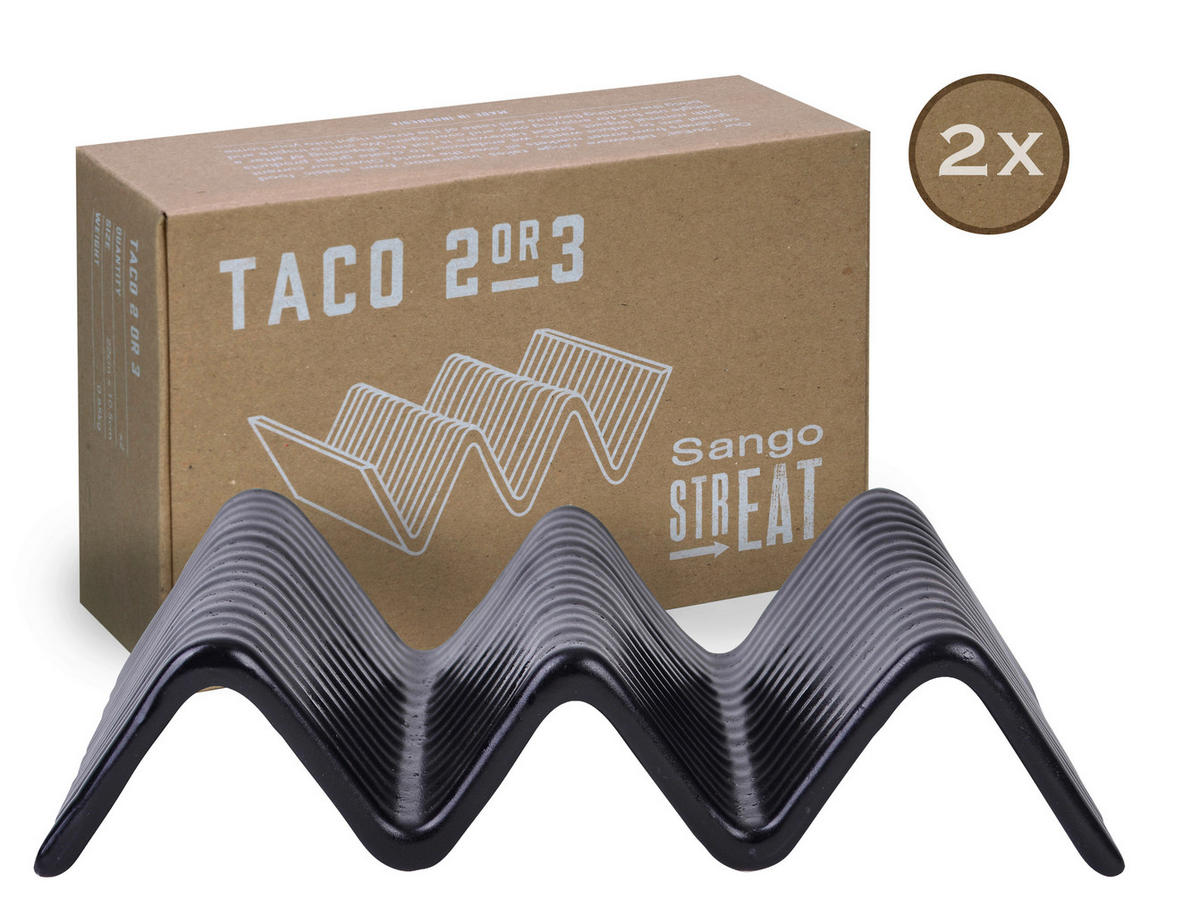 CreaTable Servierset Streat Taco Stand 2 schwarz Steinzeug Streat Taco Stand 2 - schwarz - CreaTable